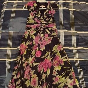 Black and purple ruffle mesh dress